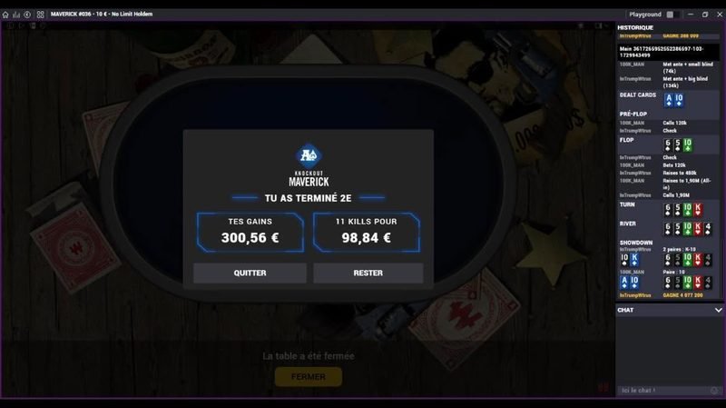 2e Knockout Maverick, 300,56 €