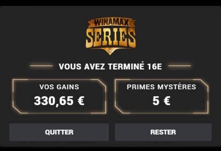 16e Winamax Series, 330,65 €