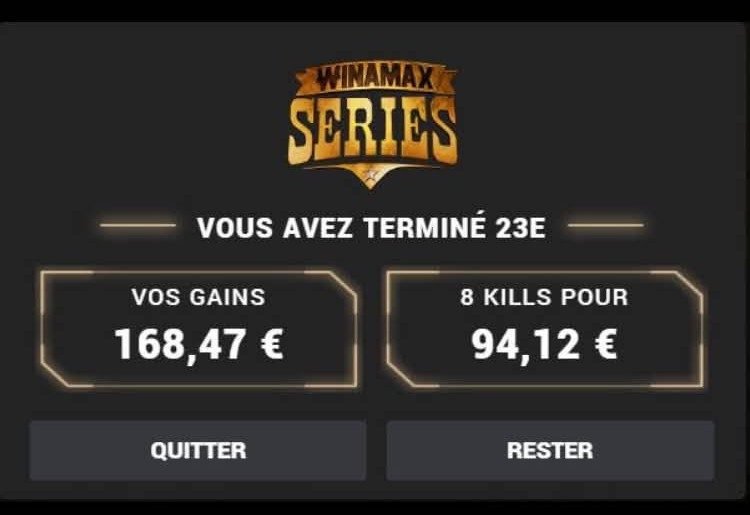 23e Winamax Series, 168,47 €